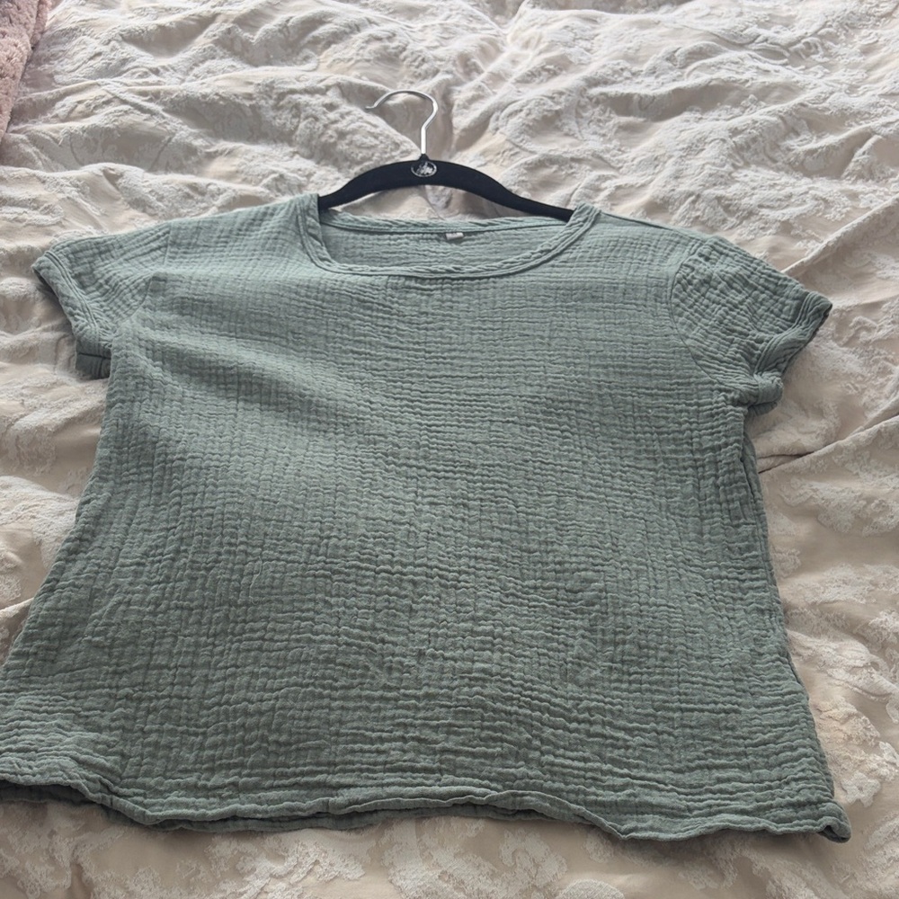 Relaxed Sage Green Short Sleeve Women's Tee